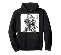 Grenouille Japonaise samouraï à l'encre lavée, Katana Warrior Japon Sweat à Capuche