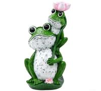 Grenouille Jardin Résine Verte pour déco Extérieur Grenouille | Éclairage automatique crépuscule à l'aube, panneau intégré, économie d'énergie, design grenouille charmant