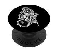 Grenouille Jouant de la Batterie Cool Drummer drôle Reptile Rock Musicien PopSockets PopGrip Adhésif