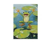 Grenouille Jump Lily Pads Summer Spring Outdoor Drapeaux & bannières pour décoration de jardin 28 x 40 cm Double face