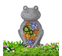 Grenouille Lampe Solaire Imperméable Mignon Résine Décoration | Statues d'extérieur avec lumière solaire pour jardin, terrasse, balcon, porche, pelouse, parterre de fleurs, allée, parc