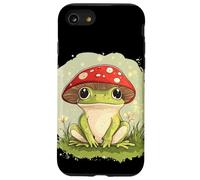 Grenouille ludique avec un chapeau champignon pour les amateurs d'art décontractés Coque pour iPhone SE (2020) / 7 / 8