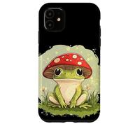 Grenouille ludique avec un chapeau champignon pour les amateurs d'art décontractés Coque pour iPhone 11