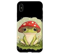 Grenouille ludique avec un chapeau champignon pour les amateurs d'art décontractés Coque pour iPhone XS Max