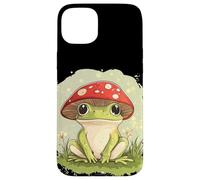 Grenouille ludique avec un chapeau champignon pour les amateurs d'art décontractés Coque pour iPhone 15 Plus