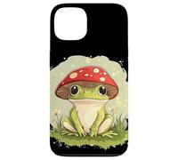 Grenouille ludique avec un chapeau champignon pour les amateurs d'art décontractés Coque pour iPhone 13