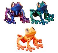 Grenouille Magnétique Imprimée En 3D, Figurine Articulée Et Pliable Avec Aimant Puissant Décoration Amusante Et Articulée Pour Réfrigérateur En Plastique Vintage Réaliste à Cadeau De Noël