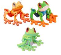 Grenouille Magnétique Imprimée En 3D, Figurine Articulée Et Pliable Avec Aimant Puissant Décoration Amusante Et Articulée Pour Réfrigérateur En Plastique Vintage Réaliste à Cadeau De Noël