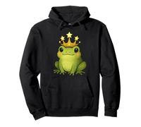 Grenouille Mignonne avec Couronne et étoiles Style Dessin animé fantaisiste Sweat à Capuche