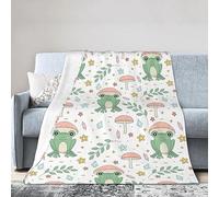 Grenouille Mignonne Et Champignons Couvertures Lit Léger Plaid Canape Douce Couverture pour Voyage Salon Chaise L