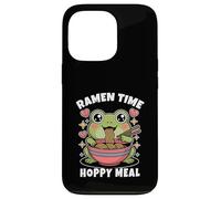 Grenouille Mignonne Kawaii Mangeant Une Soupe de Nouilles Ramen pour Enfants Coque pour iPhone 13 Pro