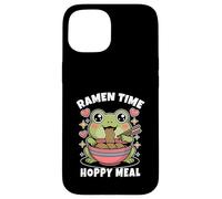 Grenouille Mignonne Kawaii Mangeant Une Soupe de Nouilles Ramen pour Enfants Coque pour iPhone 15