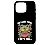 Grenouille Mignonne Kawaii Mangeant Une Soupe de Nouilles Ramen pour Enfants Coque pour iPhone 16 Pro
