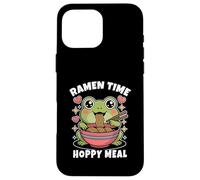 Grenouille Mignonne Kawaii Mangeant Une Soupe de Nouilles Ramen pour Enfants Coque pour iPhone 16 Pro Max