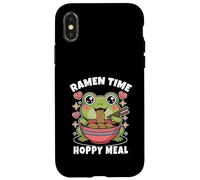 Grenouille Mignonne Kawaii Mangeant Une Soupe de Nouilles Ramen pour Enfants Coque pour iPhone X/XS
