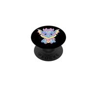 Grenouille Mignonne Portrait Animal Amoureux Graphique Bleu Rose Hiver PopSockets PopGrip Adhésif