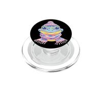 Grenouille Mignonne Portrait Animal Amoureux Graphique Bleu Rose Hiver PopSockets PopGrip pour MagSafe