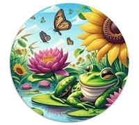 Grenouille Mignonne Puzzle Adultes 1000 Pièce Cool Animaux Qualité Supérieure Impossible Difficile Jeu pour Toute La Famille Cadeaux Femmes 1000pcs (67.5x67.5cm)