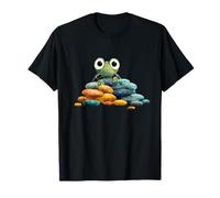 Grenouille Mignonne sur Pile de Roche colorée pour Enfants T-Shirt