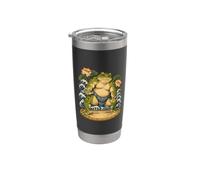 Grenouille Mus Sumo Lotus Japonais Ukiyo E Art Gobelet isotherme en acier inoxydable double paroi