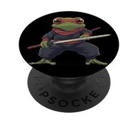 Grenouille Ninja en mission secrète pour les ninjas et les amateurs de karaté PopSockets PopGrip Adhésif