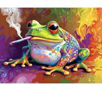 Grenouille Peinture Numeros Adulte avec Cadre 40X50CM, Peinture par Numero Adulte Abstrait Motif Désign, DIY Paint by Numbers Enfant Loisirs Créatifs avec Peintures et Pinceaux, Decoration Maison