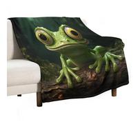 Grenouille Plaid Mocheté Blanket Légère Et Douce Confortable pour Garçons Et Filles pour Enfant Cadeau De Fin D'études 100x130cm