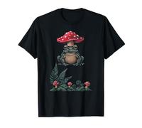 Grenouille Portant Un Chapeau Champignon Cottagecore Forest Art T-Shirt