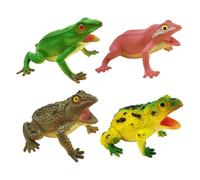Grenouille réaliste | 4 Figurines Animales Réalistes - Petites Grenouilles Souples avec Son - pour Filles dès 3 Ans Décoration Gâteau Anniversaire Bain Jardin Pot de Fleur