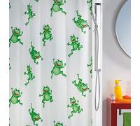 Grenouille Rideau Douche, Grenouille Rideau de Bain 100% Polyester Tissu Rideau de Douche Anti Moisissure Imperméable pour Salle de Bain ou Baignoire, 12 Crochets, 180x200 cm