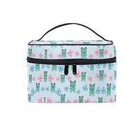 Grenouille Rose De Marguerite Sac Cosmétique Organisateur Fermeture à Glissière Sacs Trousse de Maquillage Pochette Cas de Toilette pour Voyage Les Femmes Filles