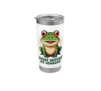 Grenouille sarcastique I Exist Without My Consent Meme Gobelet isotherme en acier inoxydable double paroi