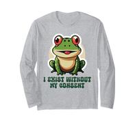 Grenouille Sarcastique I Exist Without My Consent Meme Manche Longue