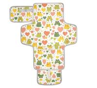 Grenouille Simple Line Art en forme de cœur Tapis à langer réutilisable avec poche à mouchoirs Matelas à langer portable pour bébé Station de voyage Kit cambiador de pa?ales para Bebes