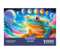Grenouille sous Le Ciel étoilé avec des planètes Puzzle De 1000 Pièces Grenouille rêve Jouet Éducatif pour Enfants Et Adultes 52x38cm/1000pcs