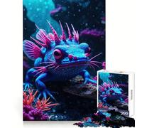 Grenouille sous-Marine néon Puzzle de 1000 pièces illustrant Un amphibien surréaliste et Vibrant idéal pour Les Adolescents Un Jeu Stimulant pour Le Cerveau Un Moment de Partage Artistique