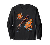 Grenouille Spatiale sautant sur des Cristaux d'astéroïdes géométriques Manche Longue