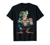 Grenouille tenant la radio pour amateur de musique, motif animal, illustration grenouille T-Shirt