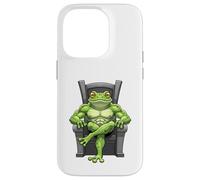 Grenouille Verte Assise sur Un trône Coque pour iPhone 14 Pro