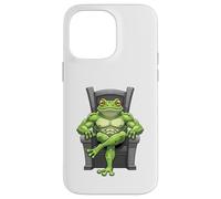 Grenouille Verte Assise sur Un trône Coque pour iPhone 14 Pro Max