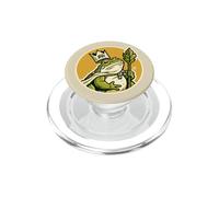 Grenouille Verte avec Une Couronne en Papier pour Les Amateurs de Grenouilles PopSockets PopGrip pour MagSafe