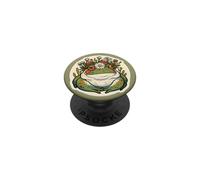 Grenouille Verte dans Une Couronne de Fleurs pour Les Amateurs de Grenouilles PopSockets PopGrip Adhésif