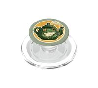 Grenouille Verte dans Une théière pour Les Amateurs de Grenouilles, Amateurs de cottagecore PopSockets PopGrip pour MagSafe