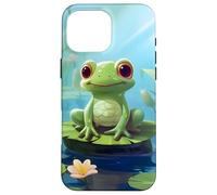Grenouille Verte Heureuse sur Un nénuphar Coque pour iPhone 16 Pro Max