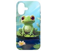 Grenouille Verte Heureuse sur Un nénuphar Coque pour iPhone 17