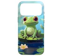Grenouille Verte Heureuse sur Un nénuphar Coque pour iPhone 17 Pro Max