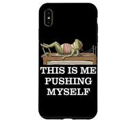 Grenouille Vintage Amusante Faisant du Pilates Reformer Machine Yoga Coque pour iPhone XS Max