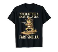 Grenouille, Vous êtes Soit Un Gars Intelligent, Soit Un Cowboy à l'odeur de Pet T-Shirt Graphique avec Valeur, Homme, Noir, M
