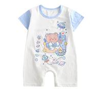 Grenouillère à manches courtes pour nouveau-né - Animaux mignons - Tenues - Grenouillère - Animal, bleu clair, 6-12 mois