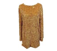 Grenouillère à paillettes grande taille, mini haut à paillettes à manches | Barboteuse à paillettes, extensible, scintillante, pour dîner, fête, tenue courbée pour femme